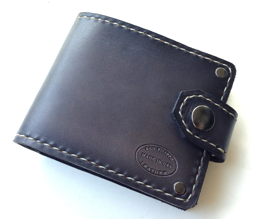 custom dyed grey gray leather bifold wallet men's by san filippo leather