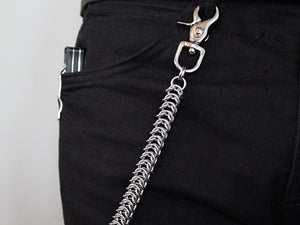 Mens thick heavy wallet chain kings link stainless steel silver by san filippo leather