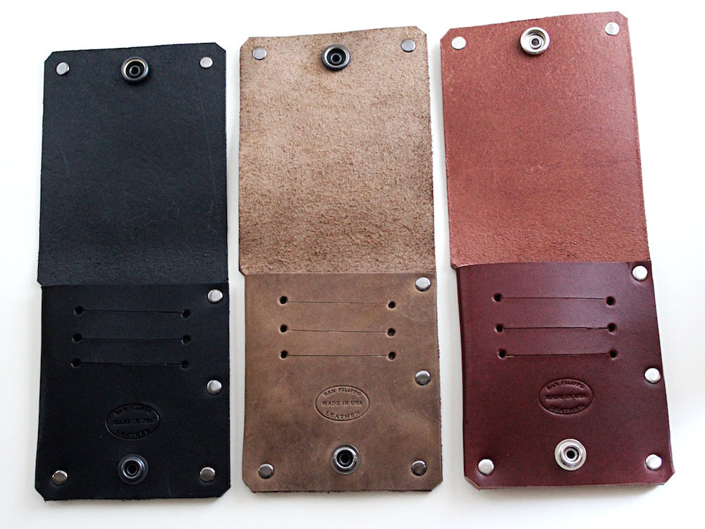 mens leather slim wallet rivets unique design by san filippo leather