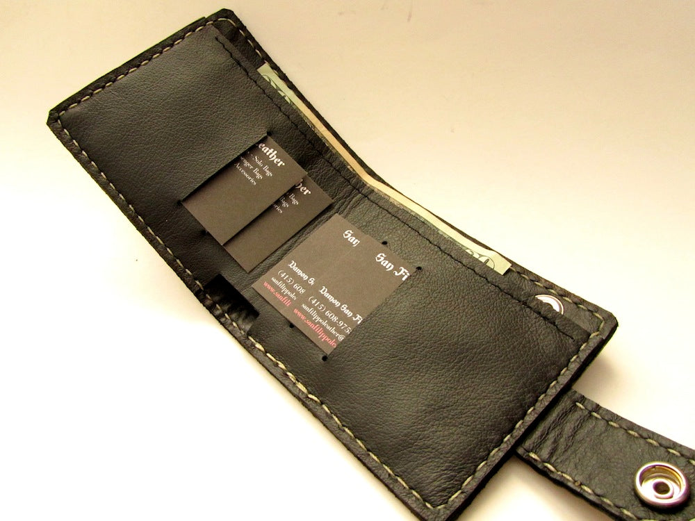 Leather snap billfold wallet – Fini