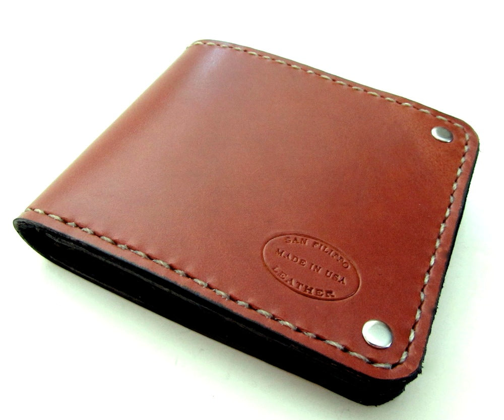 Mens leather bifold wallet by San Filippo Leather
