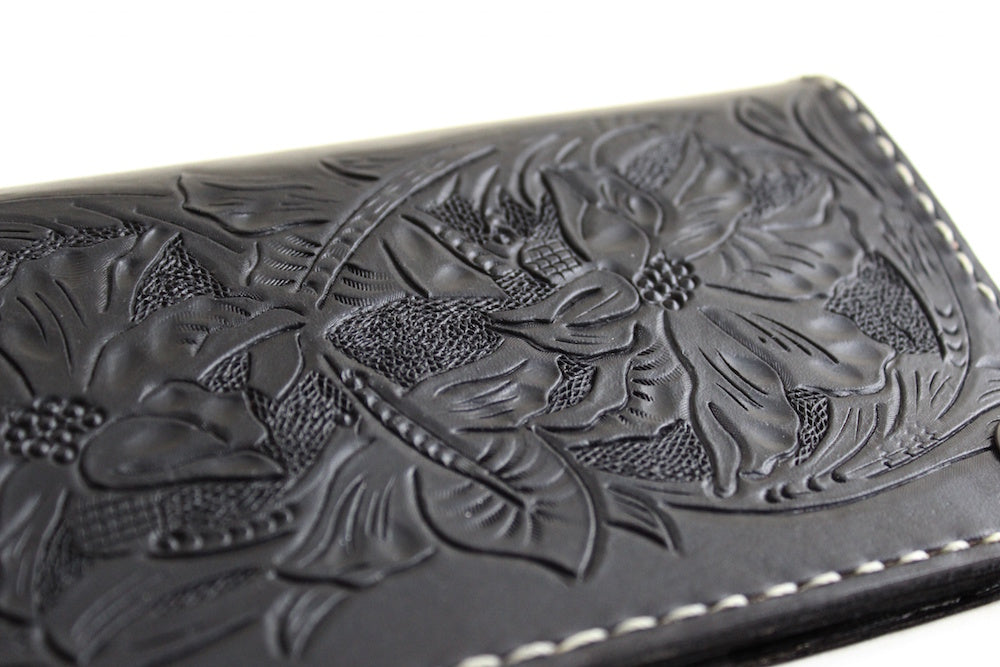 hand tooled sheridan traditional floral leather wallet by san filippo leather