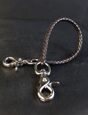 Braided leather wallet chain san filippo leather