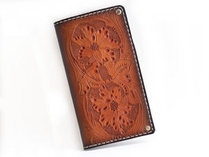 hand tooled sheridan traditional floral leather wallet by san filippo leather
