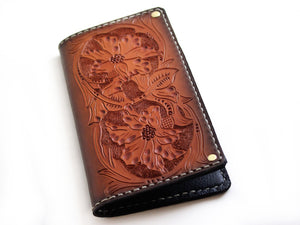 hand tooled sheridan traditional floral leather wallet by san filippo leather