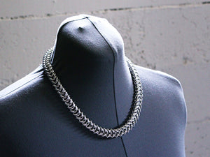 Mens thick heavy chain necklace kings link stainless steel silver by san filippo leather