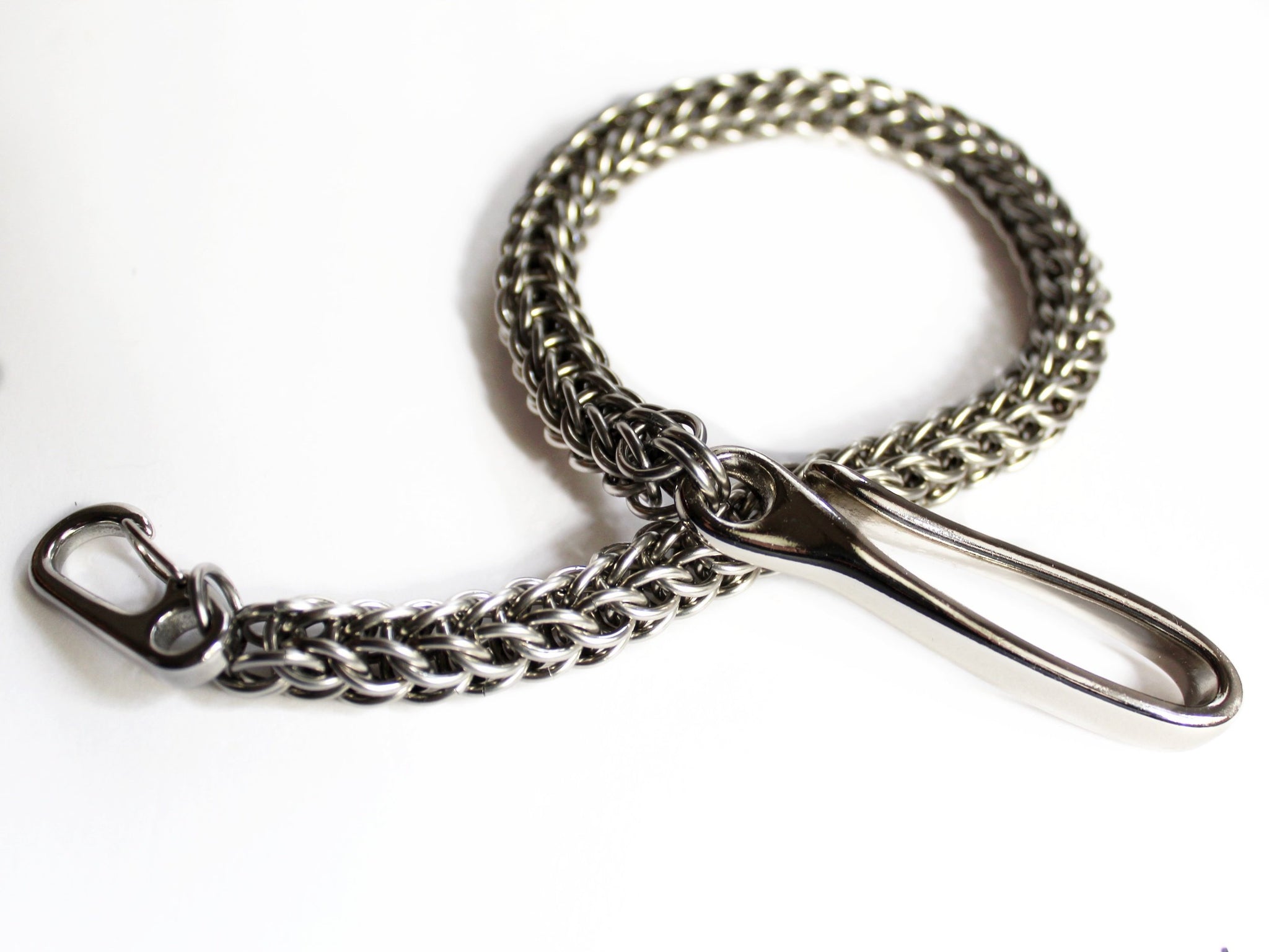 UNIQSUM Slim Round Half Persian Wallet Chain - Hip Hop Biker Punk Keychain, 23.25 Inch, Bronze Plated