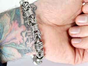 Stainless Steel Men's Orbit Chain Bracelet by San Filippo Leather