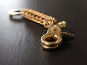 Brass persian key chain long metal gold by san filippo leather