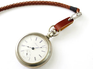 Braided Leather Pocket Watch Chain