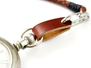 Braided Leather Pocket Watch Chain