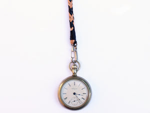 braided leather pocket watch chain san filippo leather