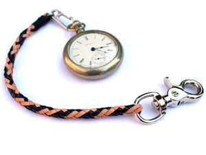 braided leather pocket watch chain san filippo leather