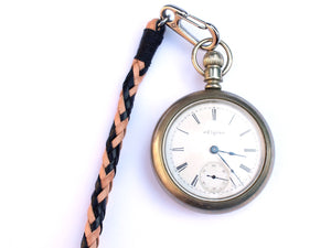 braided leather pocket watch chain san filippo leather