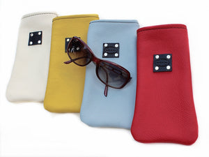 Soft Leather sunglasses case bright colors summertime by san filippo leather