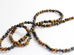 Men's Tiger's Eye and Agate Beaded Necklace by San Filippo Leather