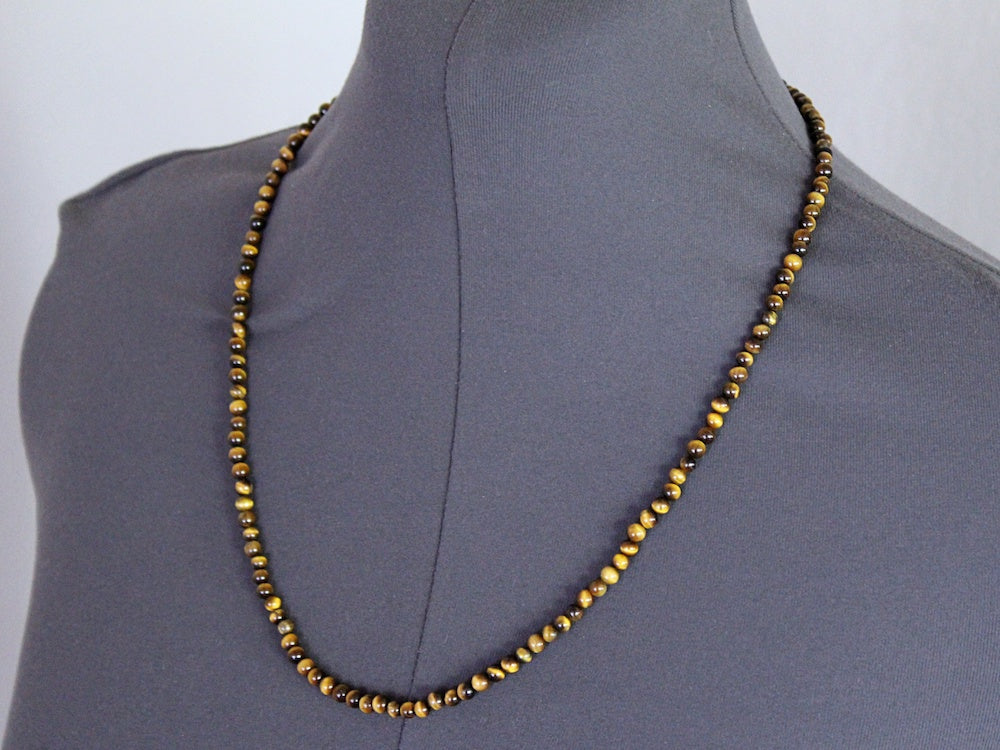 men's tiger's eye beaded necklace by san filippo leather