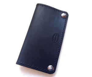 classic black leather biker wallet for men by San Filippo Leather