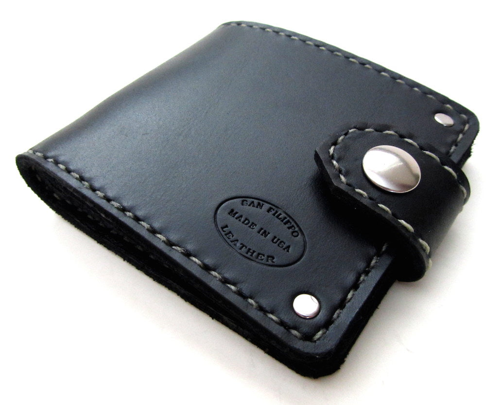 Leather Money Clip Card Holder (With Snap Closure)