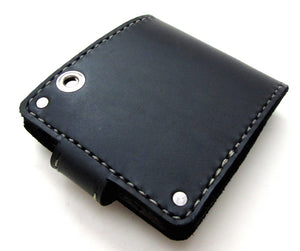 Mens custom leather bifold wallet by San Filippo Leather