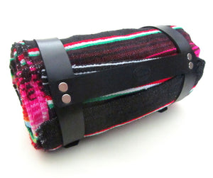 Leather Blanket Roll with Serape by San Filippo Leather