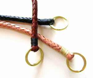 hand braided leather wallet chain with fish hook by san filippo leather