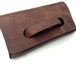 womens leather clutch with handle by san filippo leather