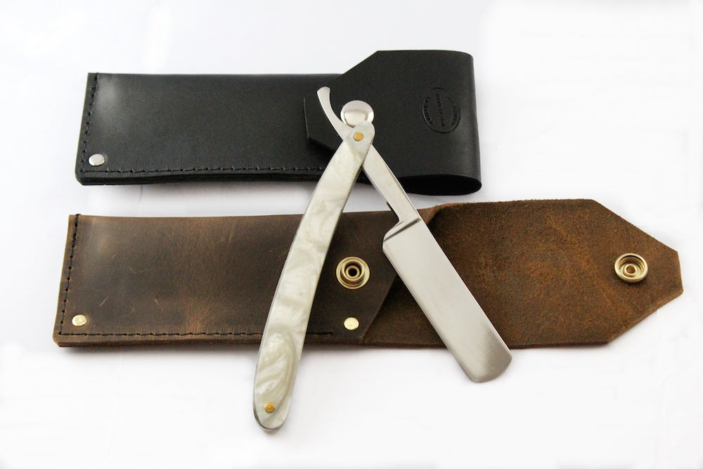 Mens Straight Edge Razor Leather Case Personalized by San Filippo Leather