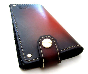 Brown Sunburst Mens Leather Wallet Long Wallet with snap by san filippo leather
