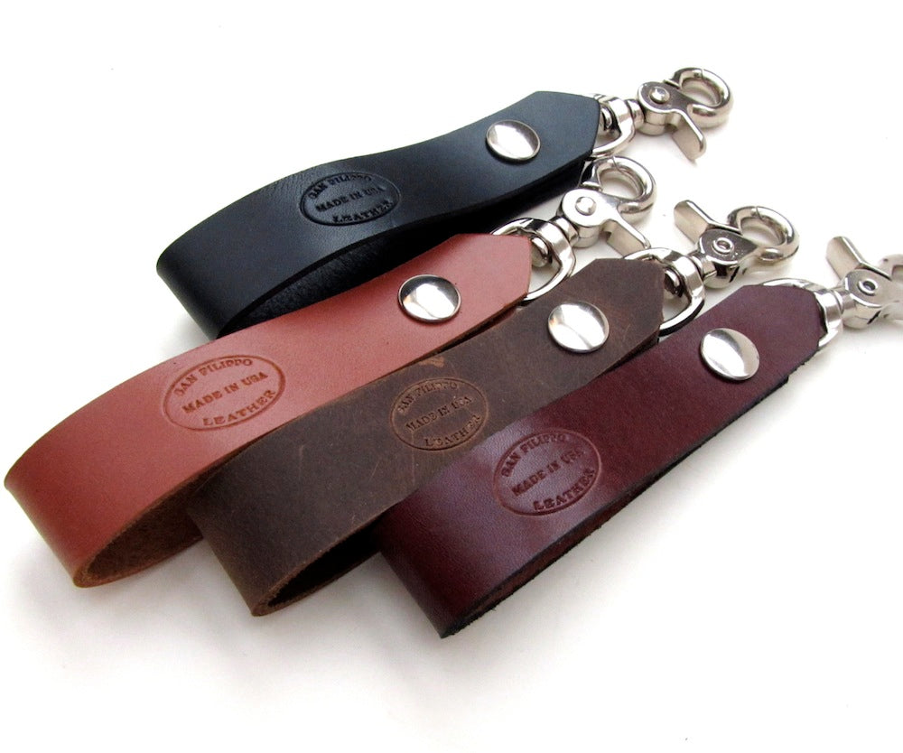 mens leather belt loop trigger clasp key chain by san filippo leather