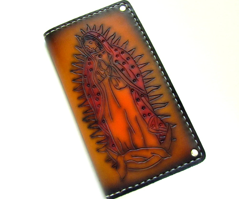 小物 Gaultier Sword-Pierced Heart Mary Wallet Virgin Mary Men's Leather Wallet – San Filippo Leather