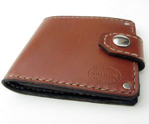 Mens custom leather bifold wallet by San Filippo Leather