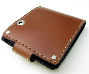 Mens custom leather bifold wallet by San Filippo Leather