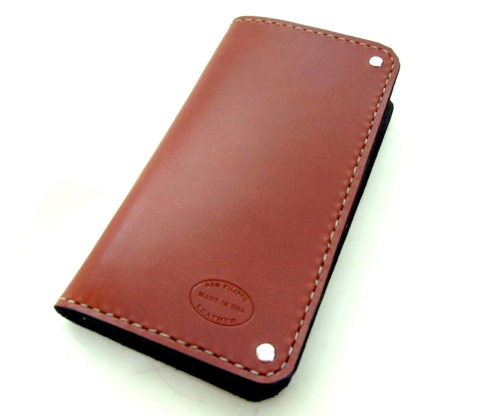 men's long leather wallet full size custom made by san filippo leather